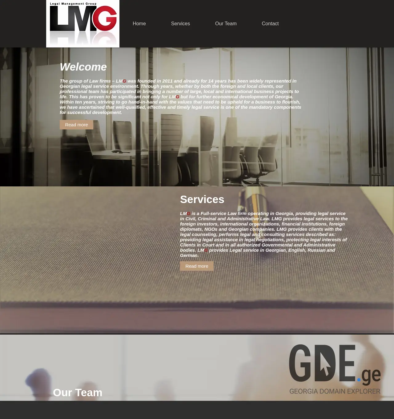 Screenshot of the site lmggroup.ge at 2025-12-03