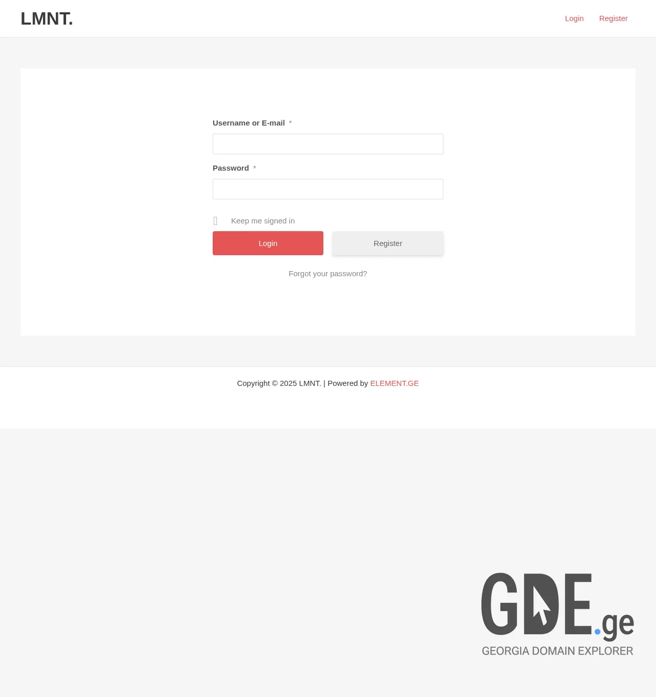 Screenshot of the site lmnt.ge at 2025-12-03