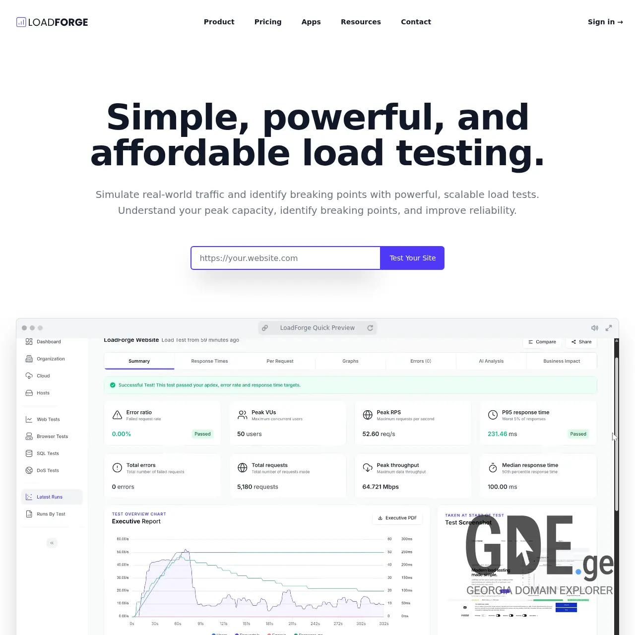 Screenshot of the site loadfor.ge at 2025-12-09