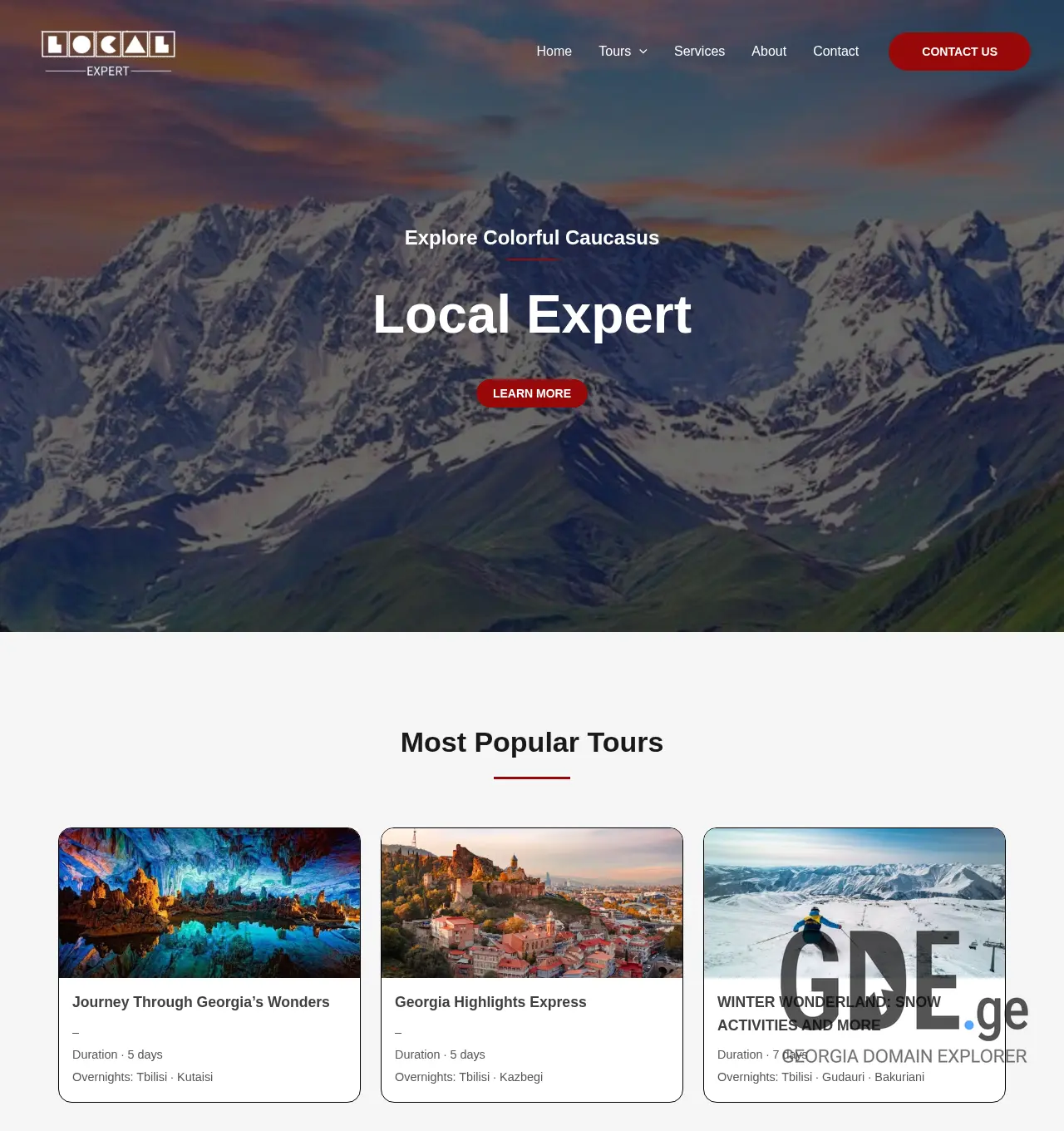 Screenshot of the site localexpert.ge at 2025-12-06