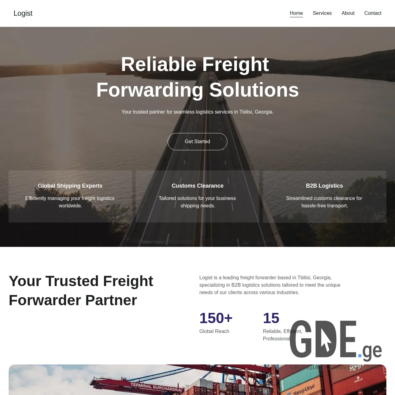 Screenshot of the site logist.ge at 2025-12-09