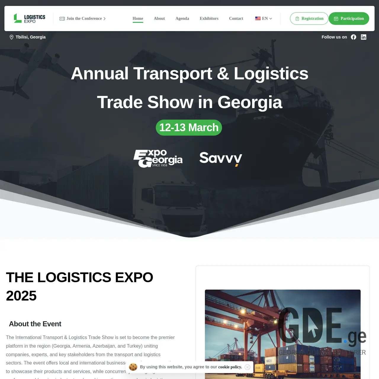 Screenshot of the site logisticsexpo.ge at 2025-12-09