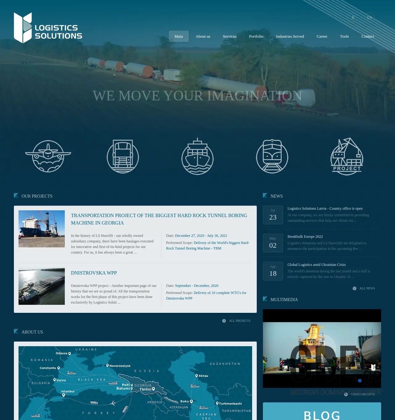 Screenshot of the site logisticssolutions.ge at 2025-12-02
