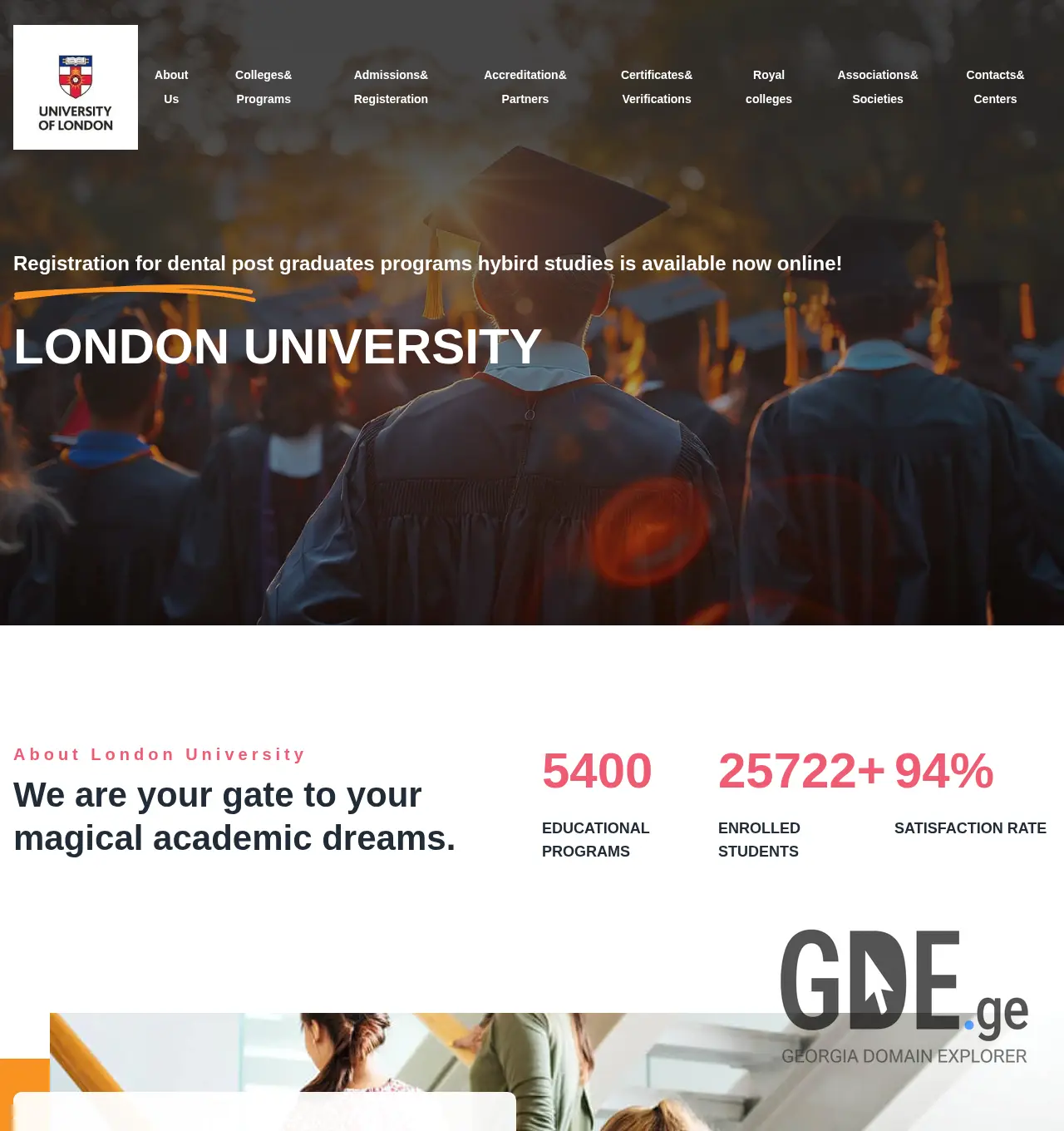 Screenshot of the site londonuniversity.ge at 2025-12-06