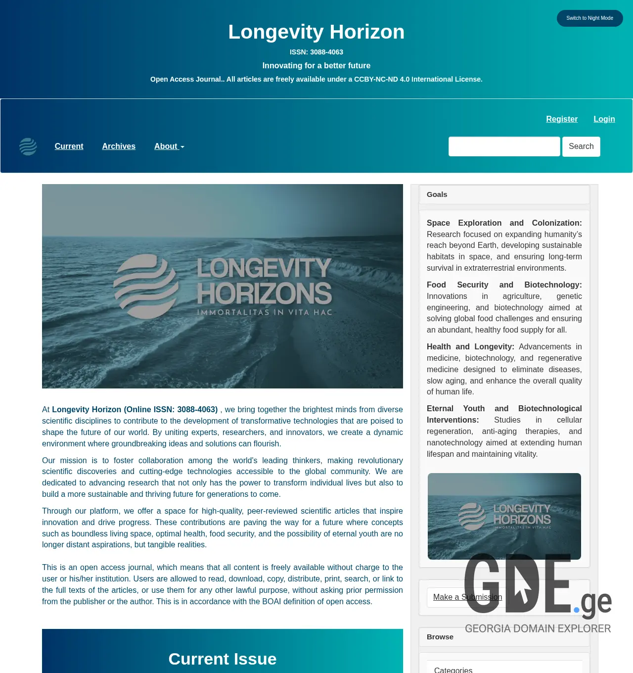 Screenshot of the site longevity.ge at 2025-11-29