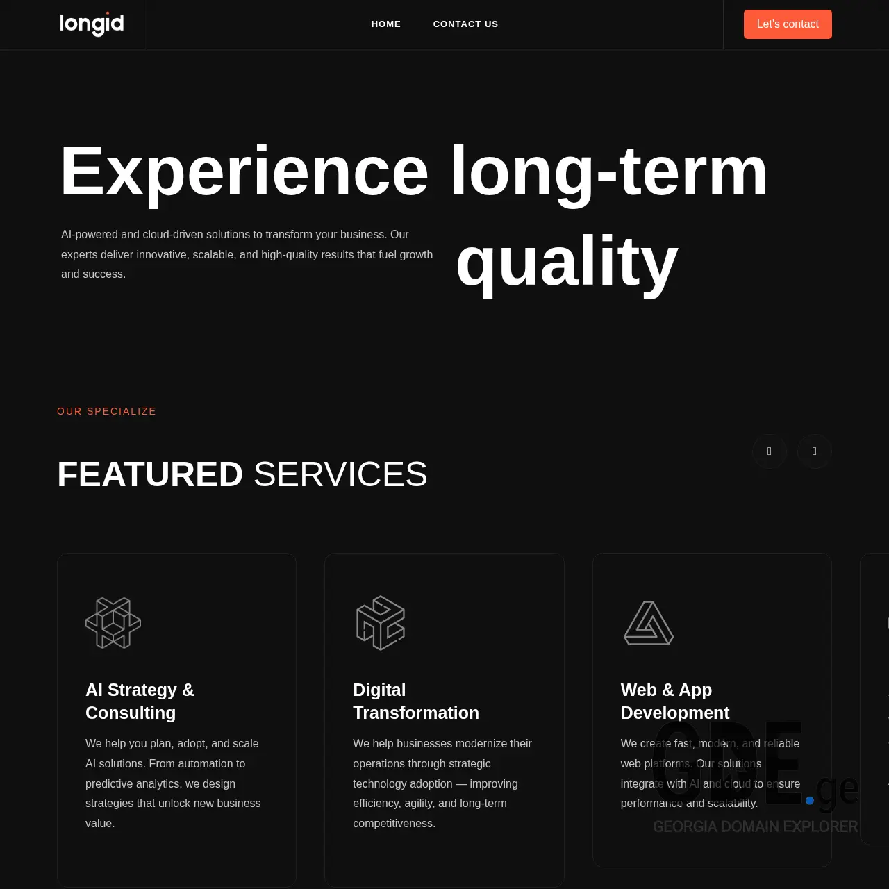 Screenshot of the site longid.ge at 2025-12-09