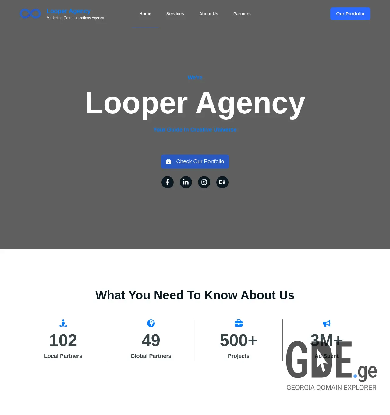 Screenshot of the site looperagency.ge at 2025-12-03