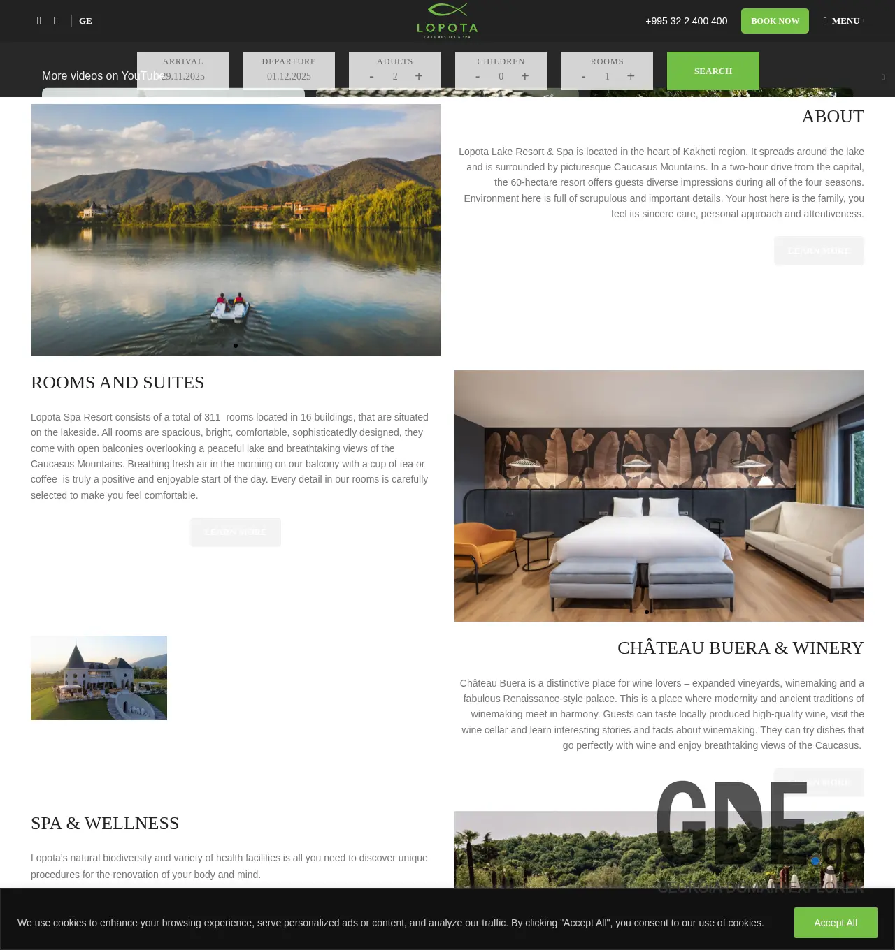 Screenshot of the site lopota.ge at 2025-11-29