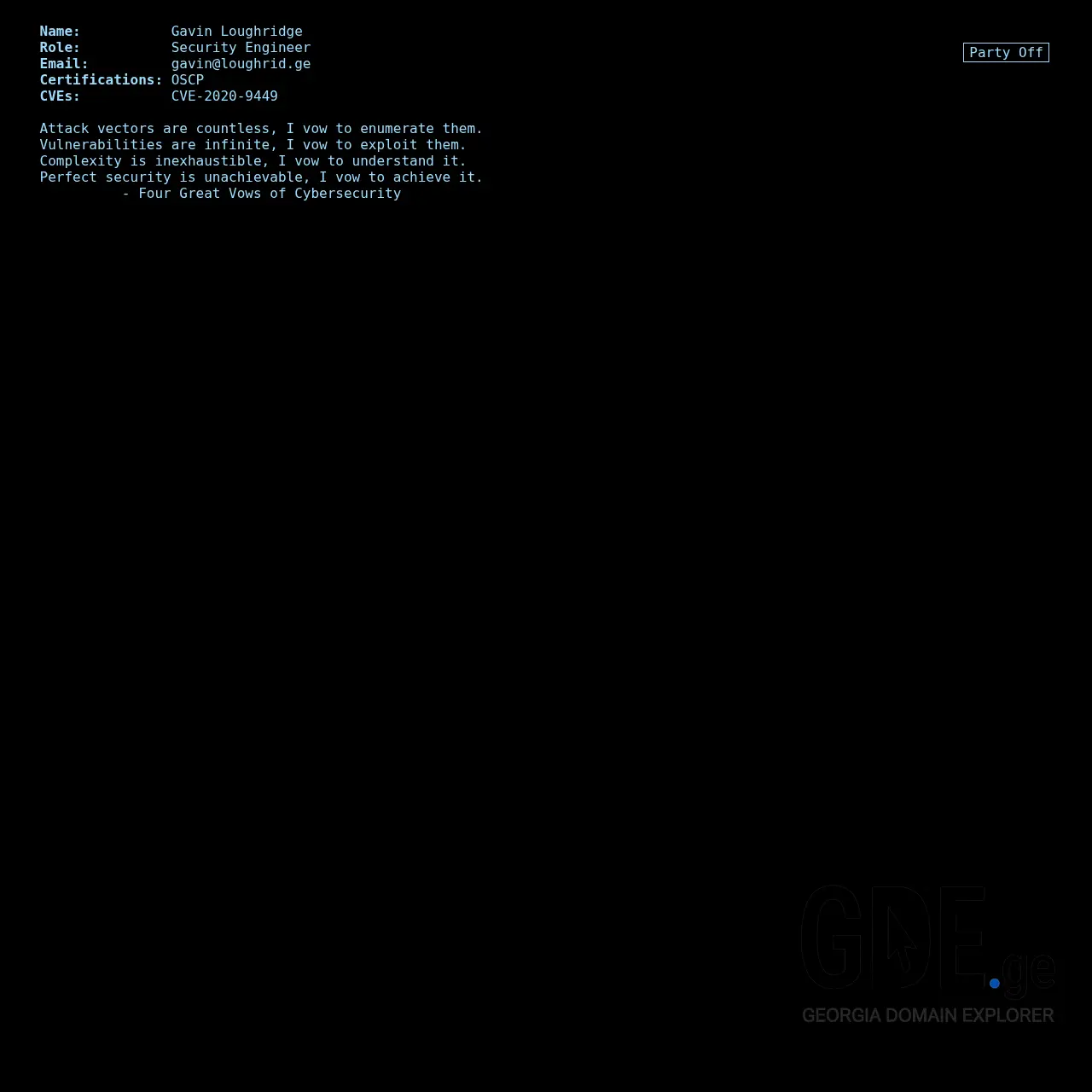 Screenshot of the site loughrid.ge at 2025-12-09