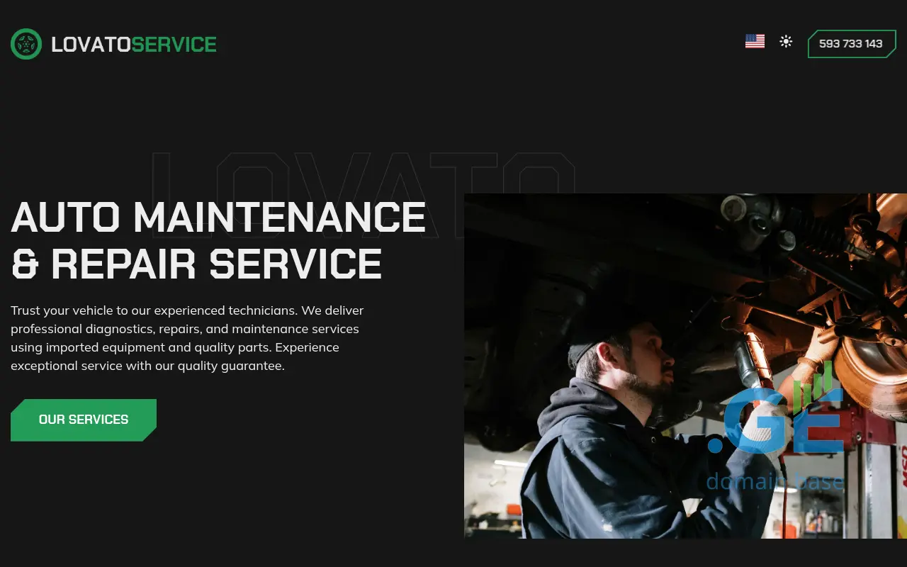 Screenshot of the site lovatoservice.ge at 2025-10-09