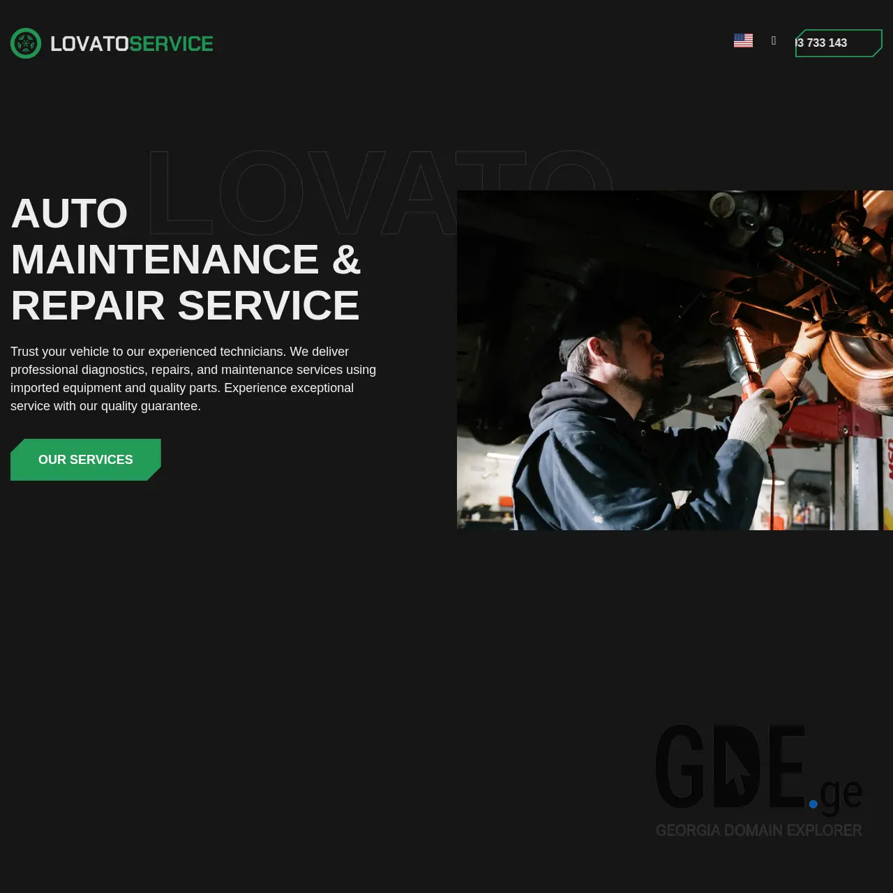 Screenshot of the site lovatoservice.ge at 2025-12-09