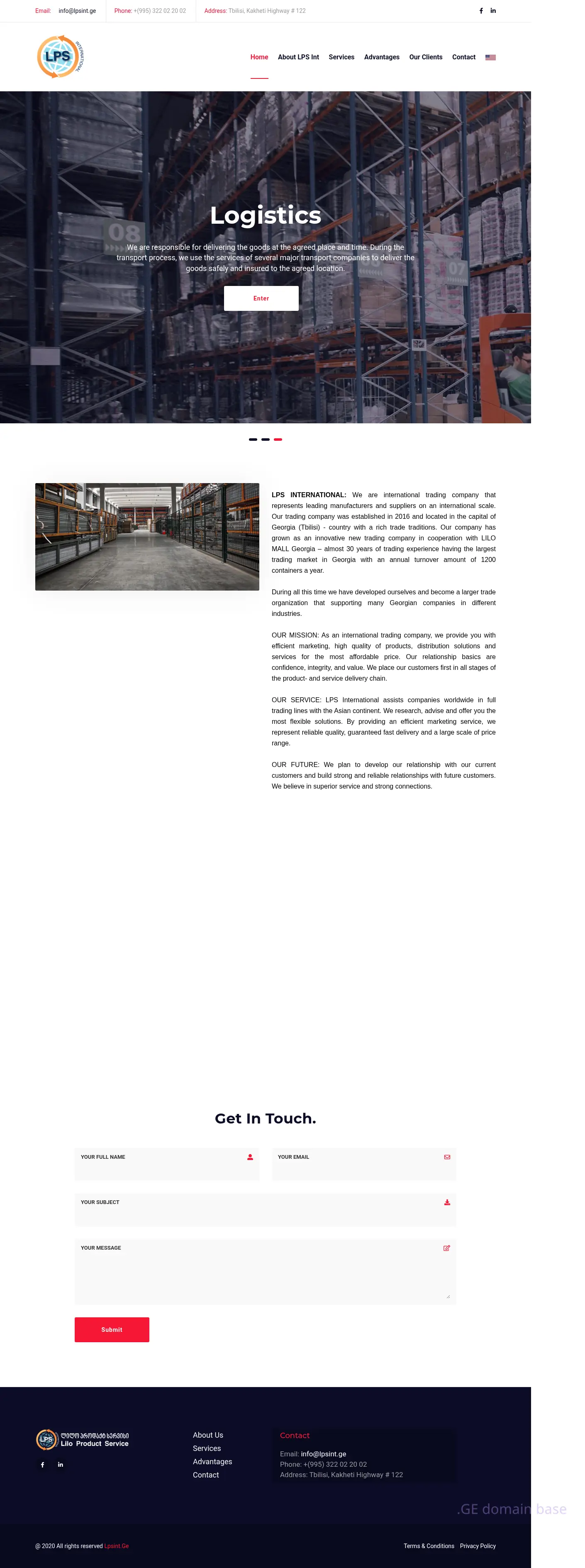 Screenshot of the site lpsint.ge
