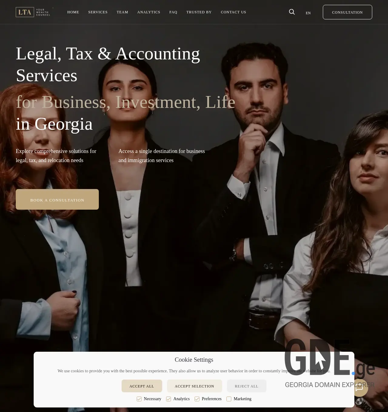 Screenshot of the site lta.ge at 2025-12-02