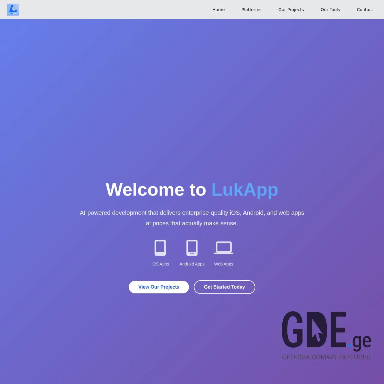 Screenshot of the site lukapp.ge at 2025-12-15
