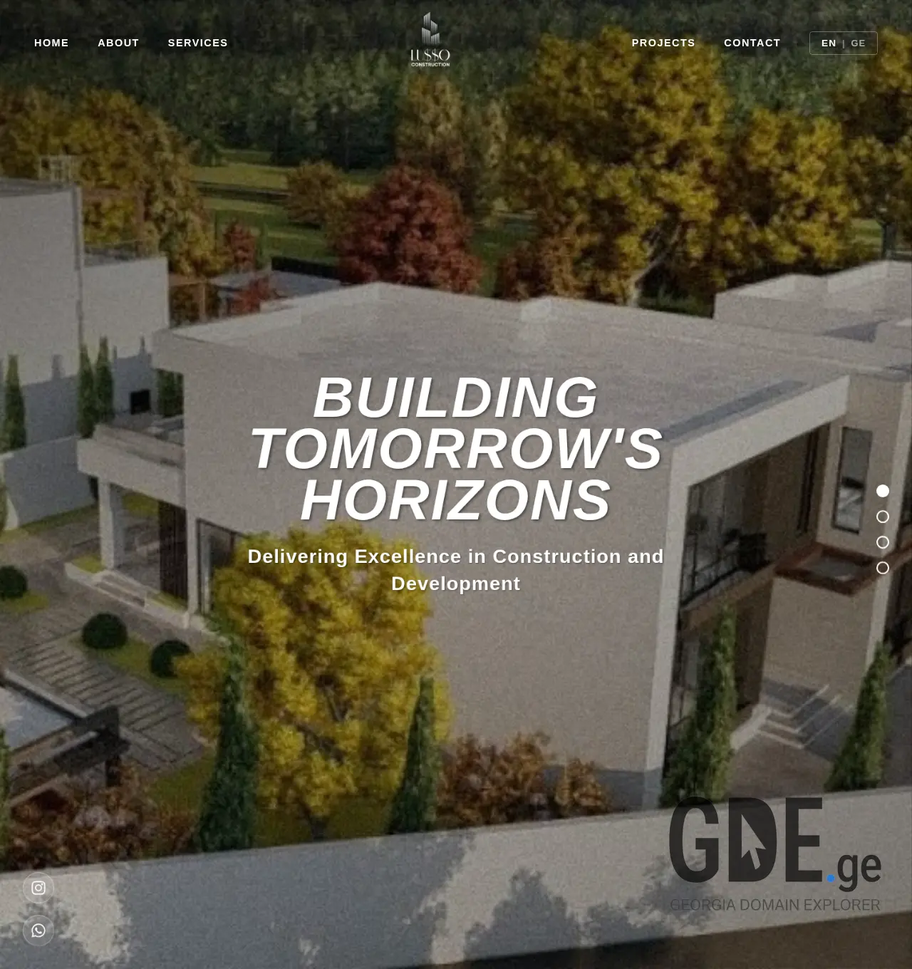 Screenshot of the site lussoconstruction.ge at 2025-12-06