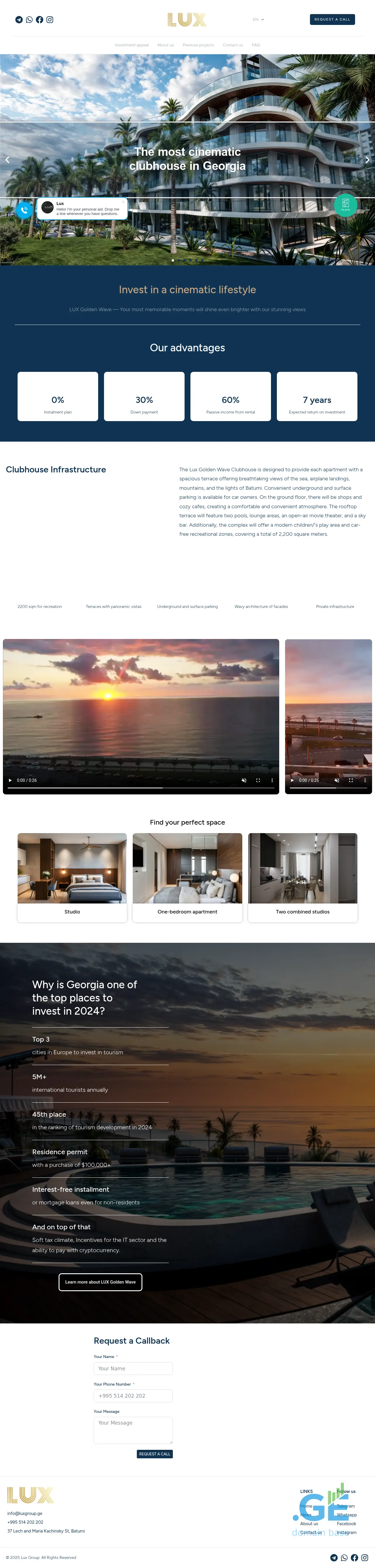 Screenshot of the site luxgroup.ge