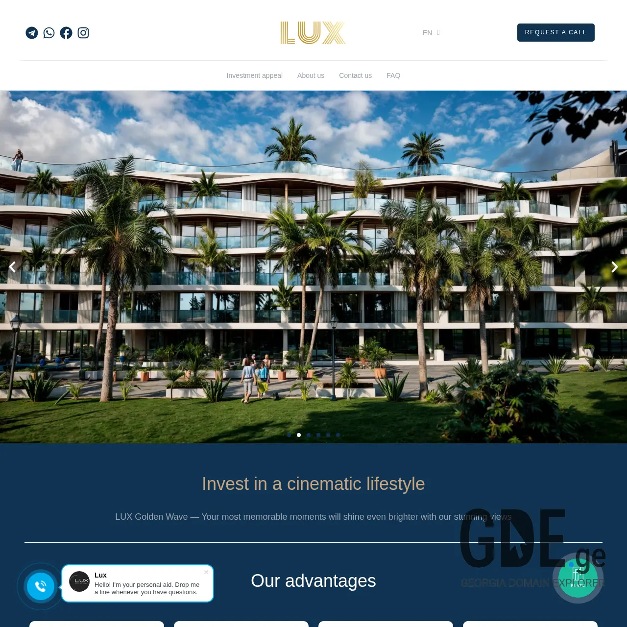Screenshot of the site luxgroup.ge at 2025-12-09