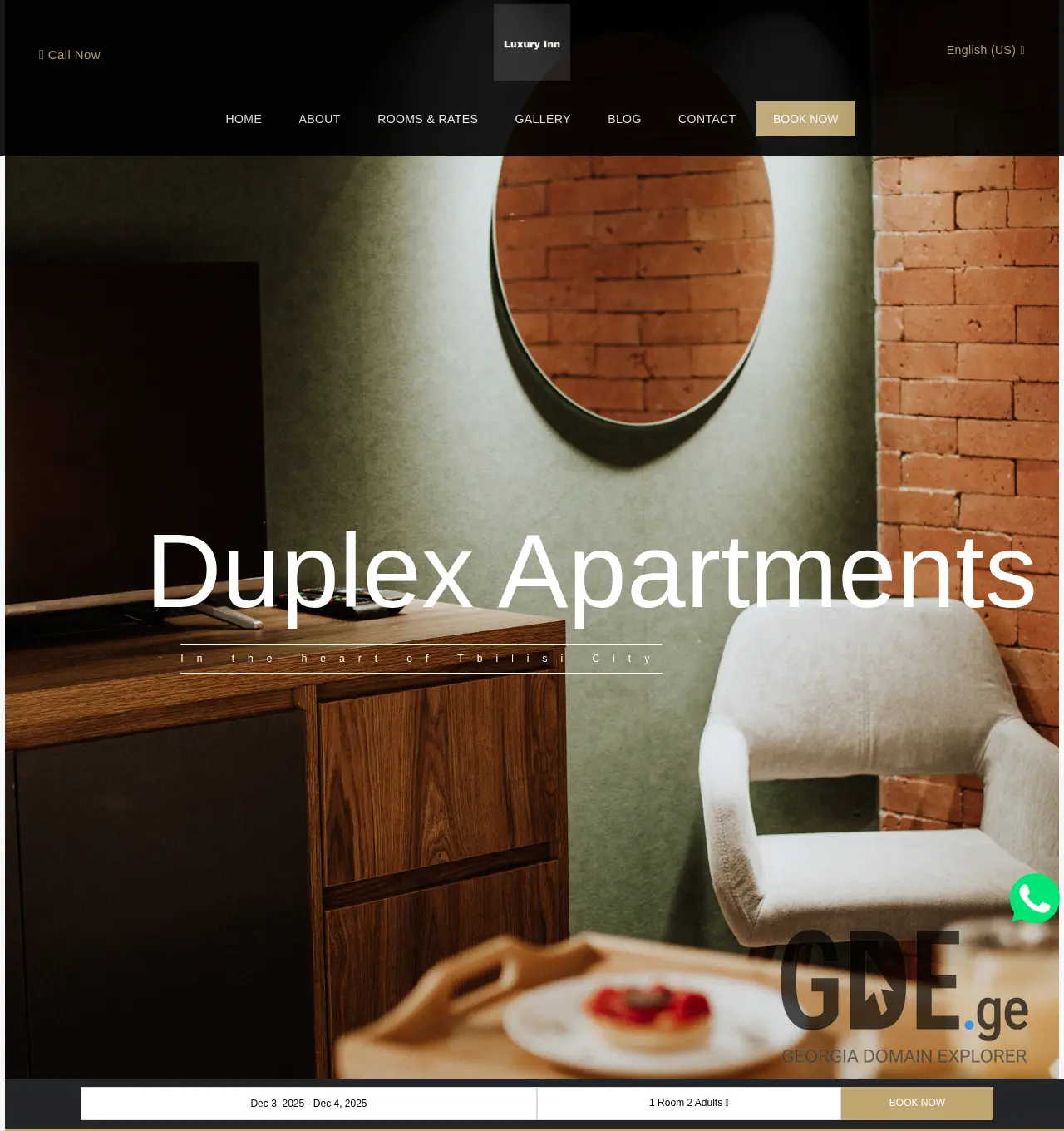 Screenshot of the site luxuryinn.ge at 2025-12-03