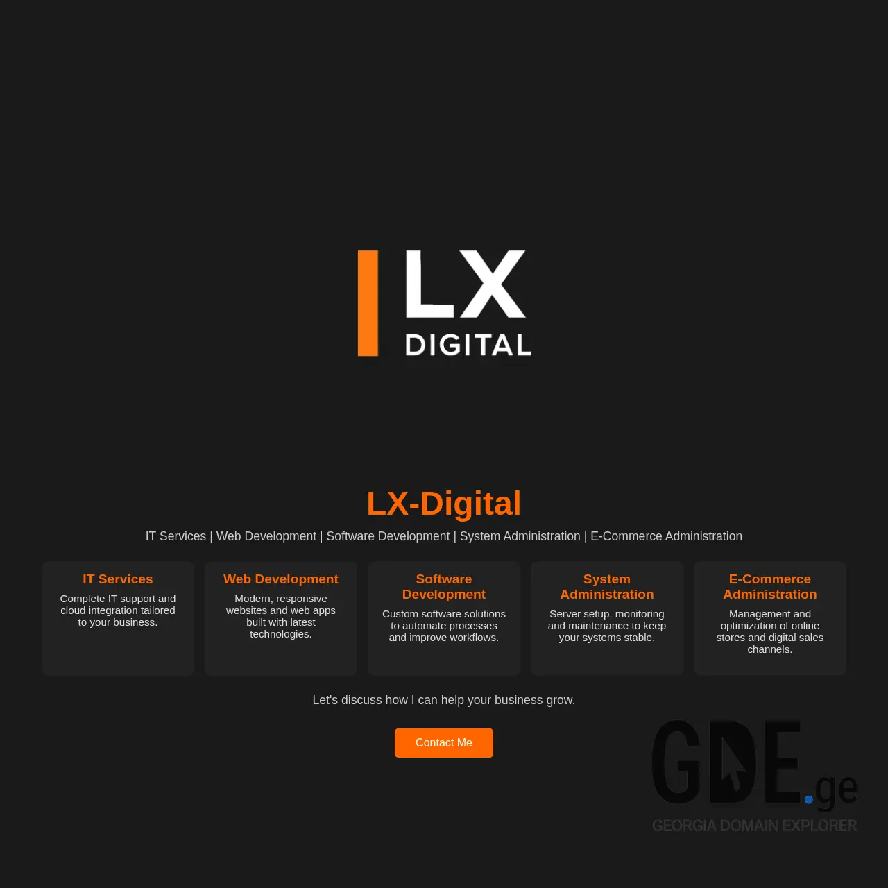 Screenshot of the site lx-digital.ge at 2025-12-09