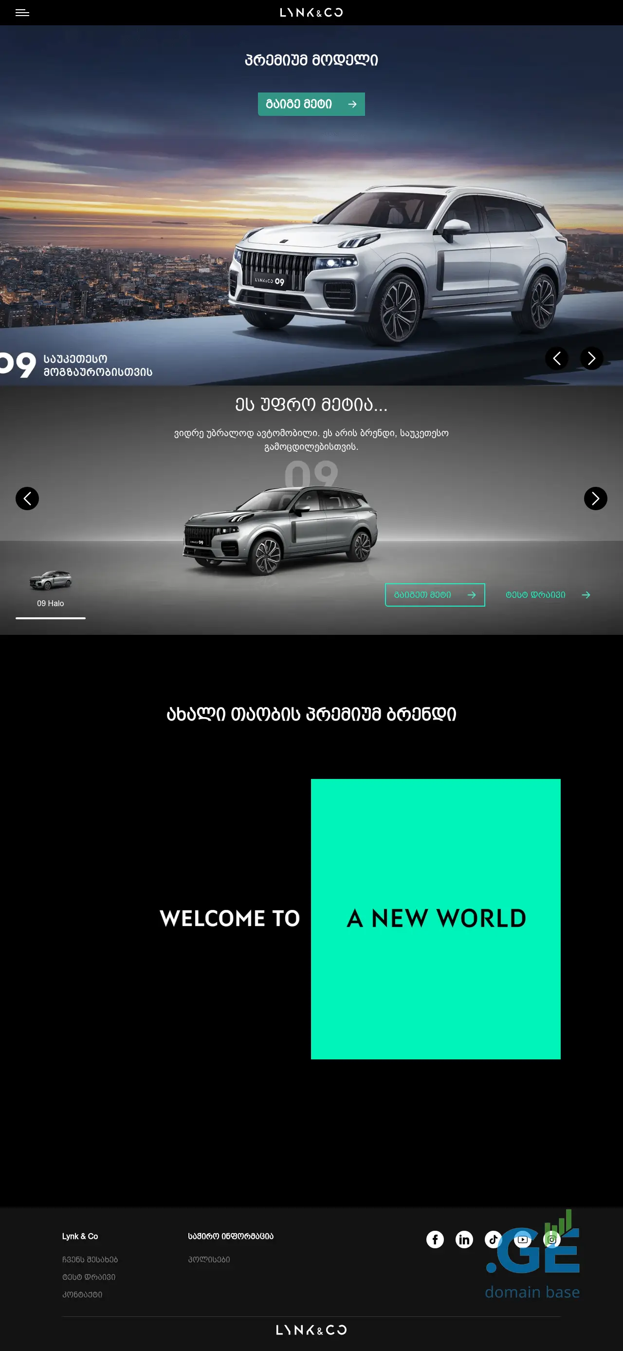 Screenshot of the site lynkcoauto.ge