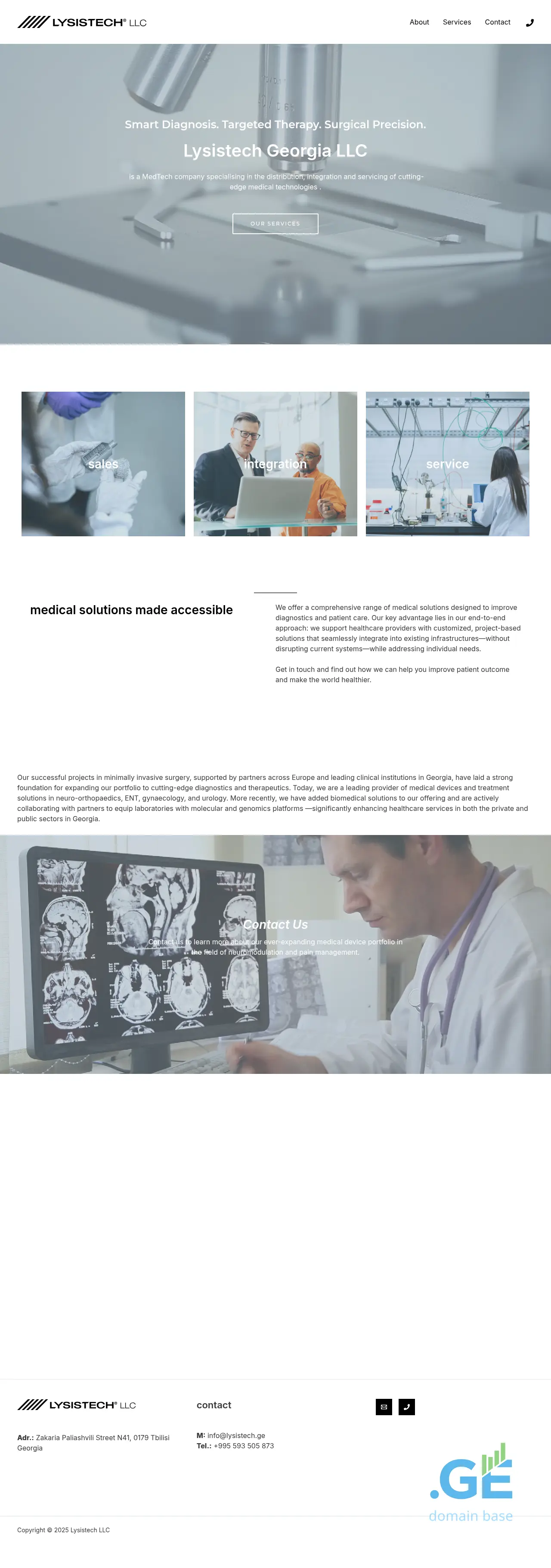 Screenshot of the site lysistech.ge