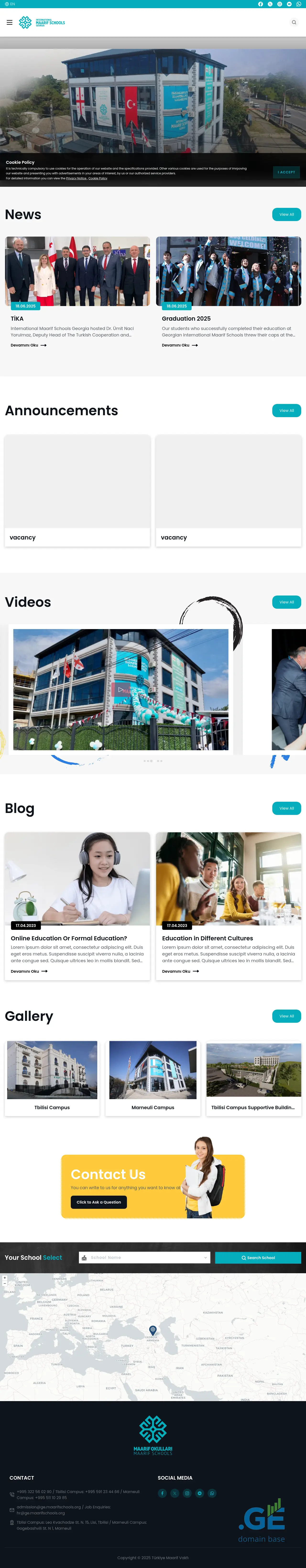 Screenshot of the site maarifschools.ge