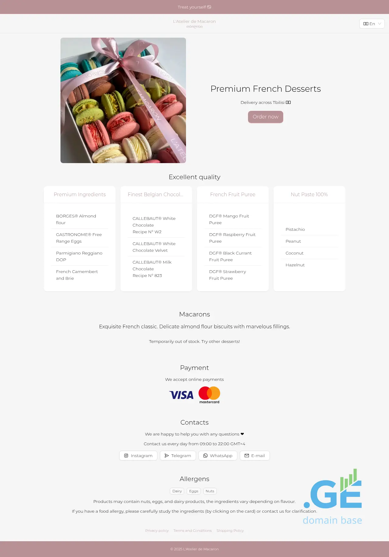 Screenshot of the site macaron.ge