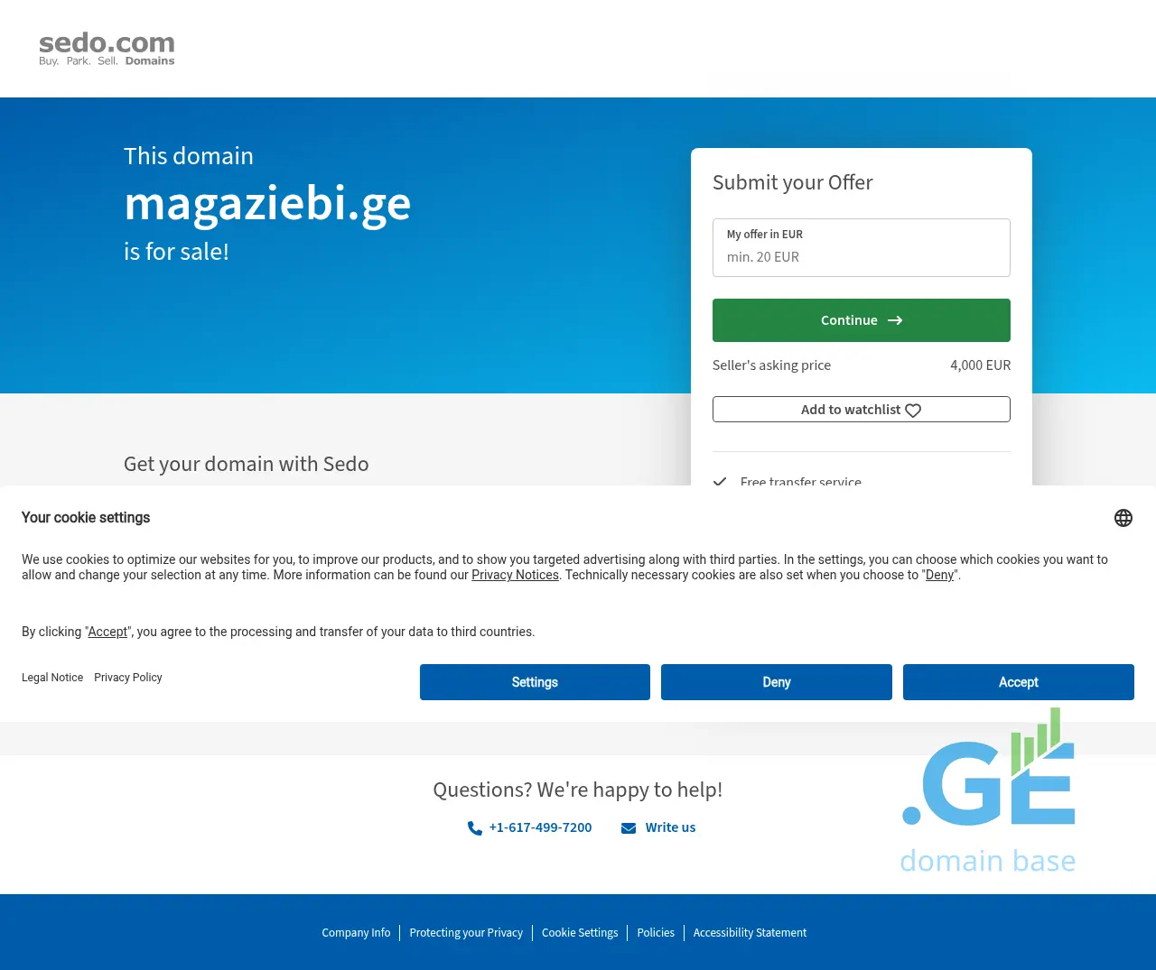 Screenshot of the site magaziebi.ge