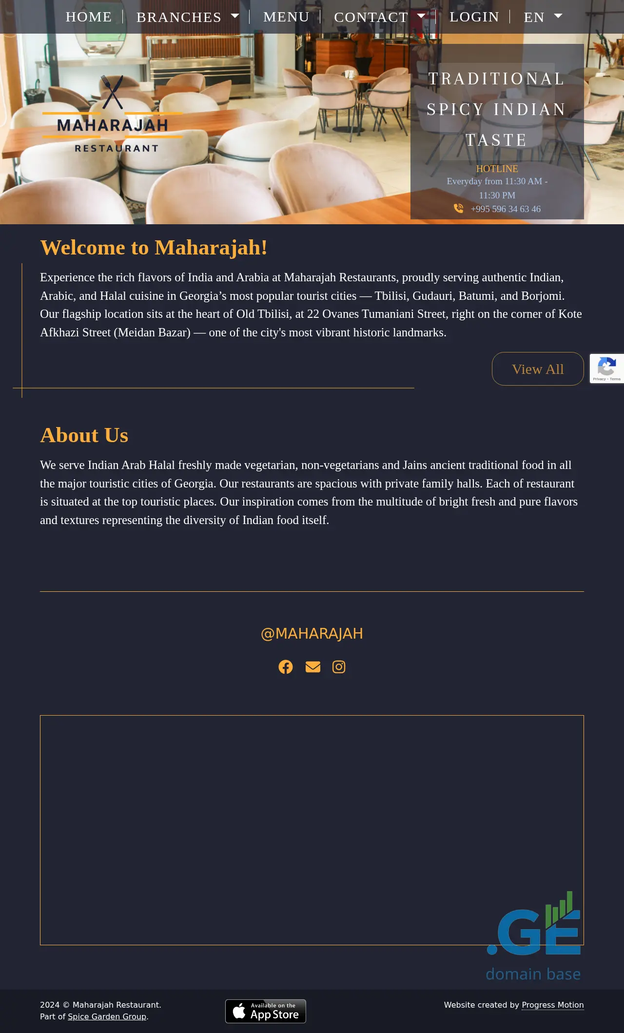 Screenshot of the site maharajah.ge
