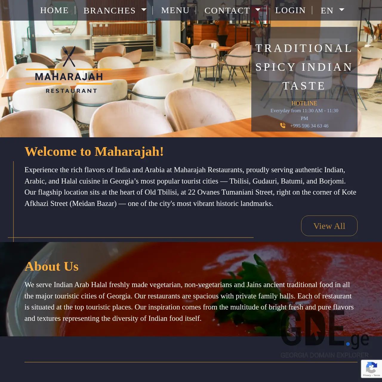 Screenshot of the site maharajah.ge at 2025-12-09