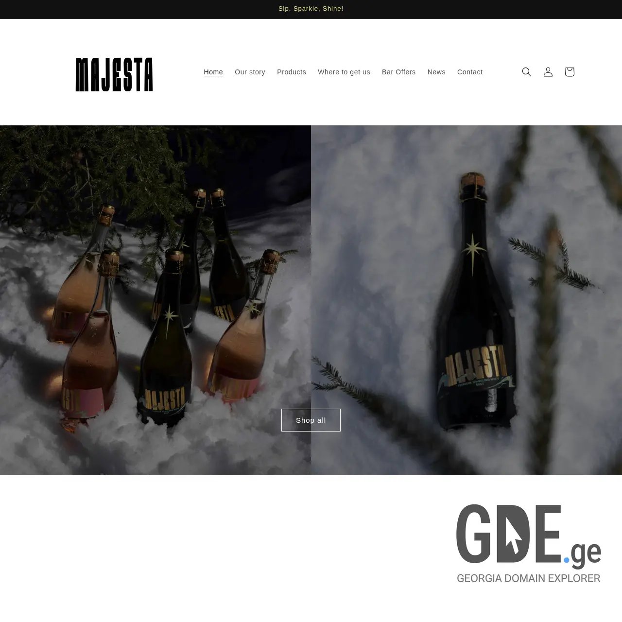 Screenshot of the site majesta.ge at 2025-12-09