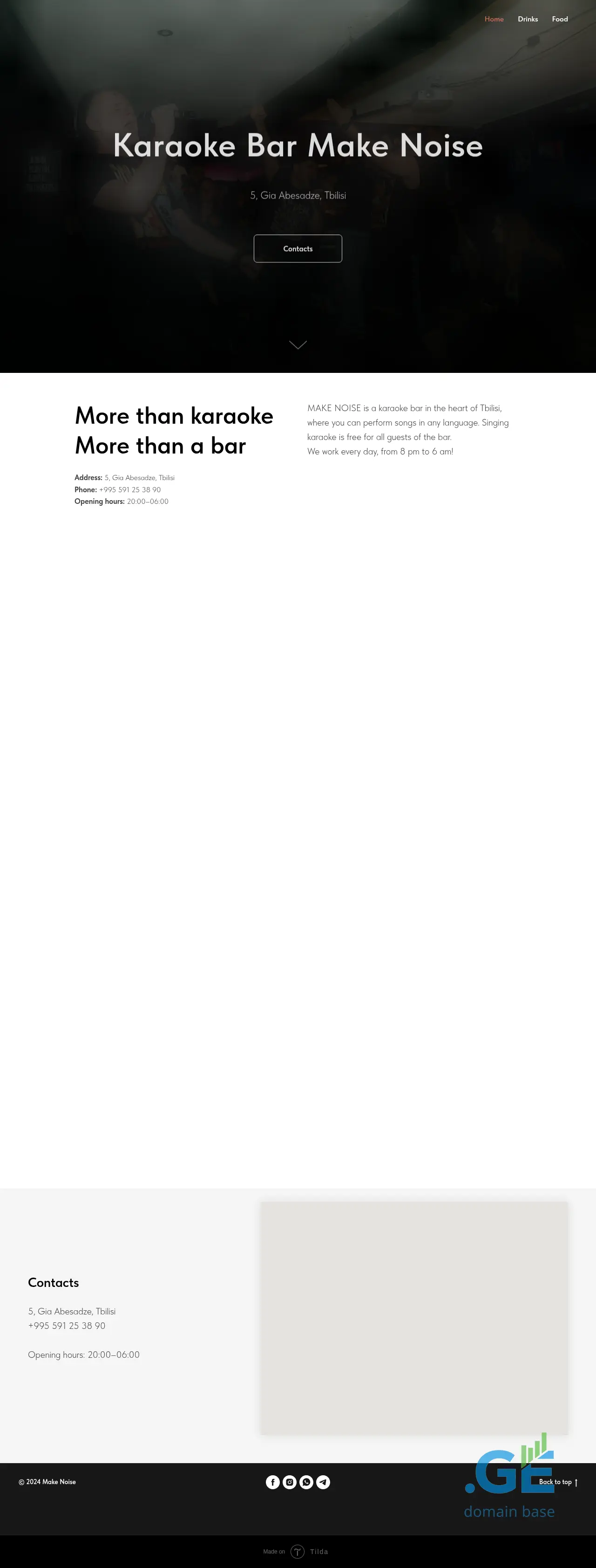 Screenshot of the site makenoise.ge