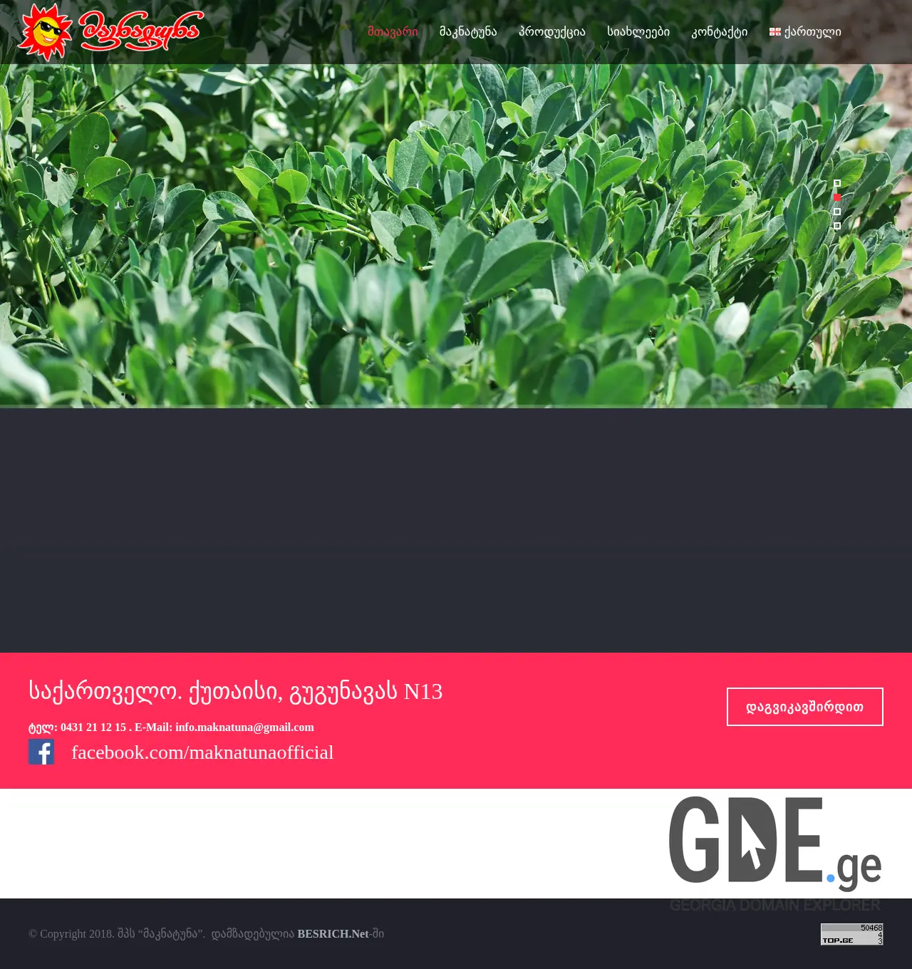 Screenshot of the site maknatuna.ge at 2025-11-29