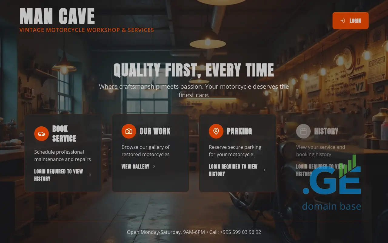 Screenshot of the site mancave.ge