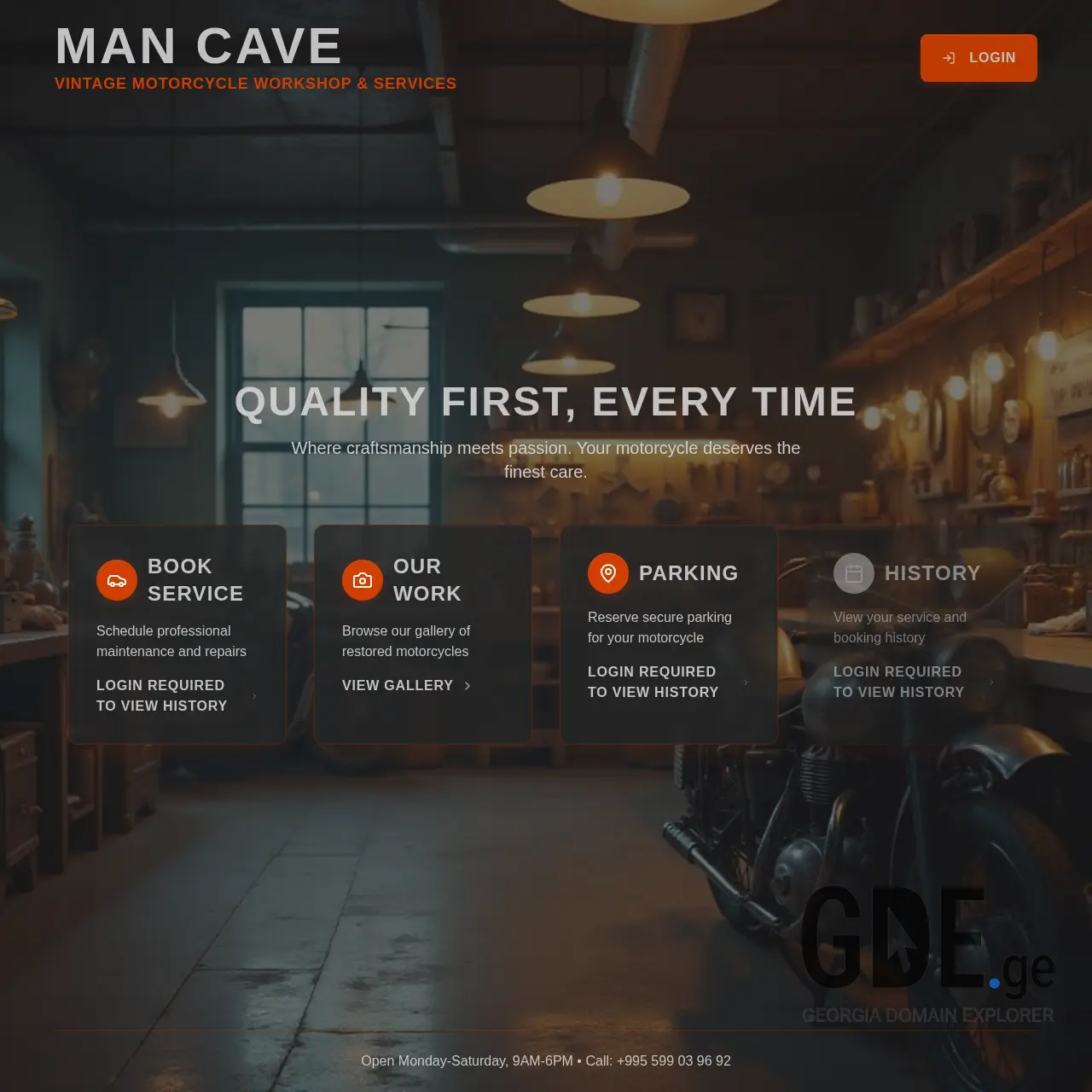 Screenshot of the site mancave.ge at 2025-12-09