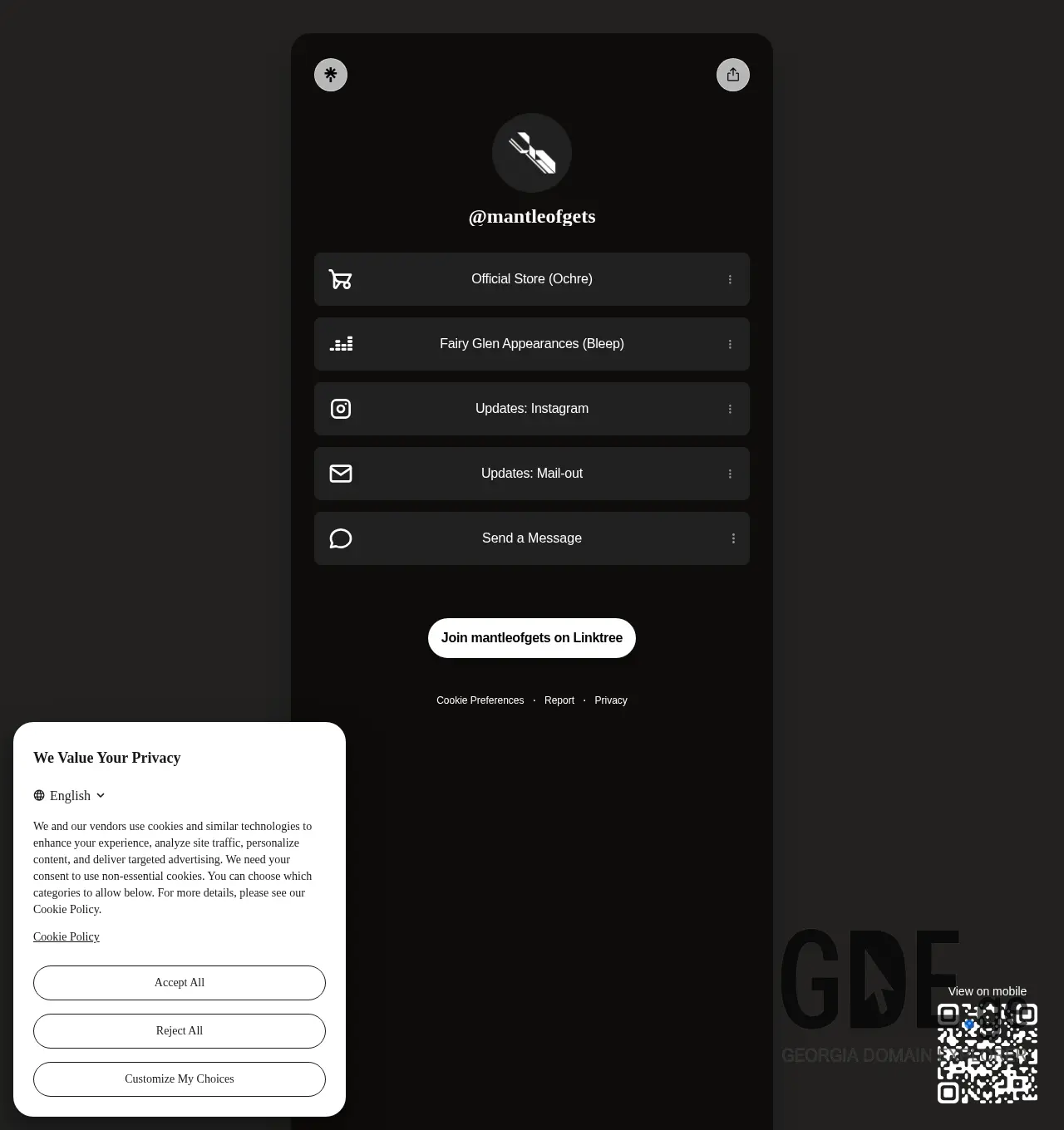 Screenshot of the site mantleof.ge at 2025-12-03