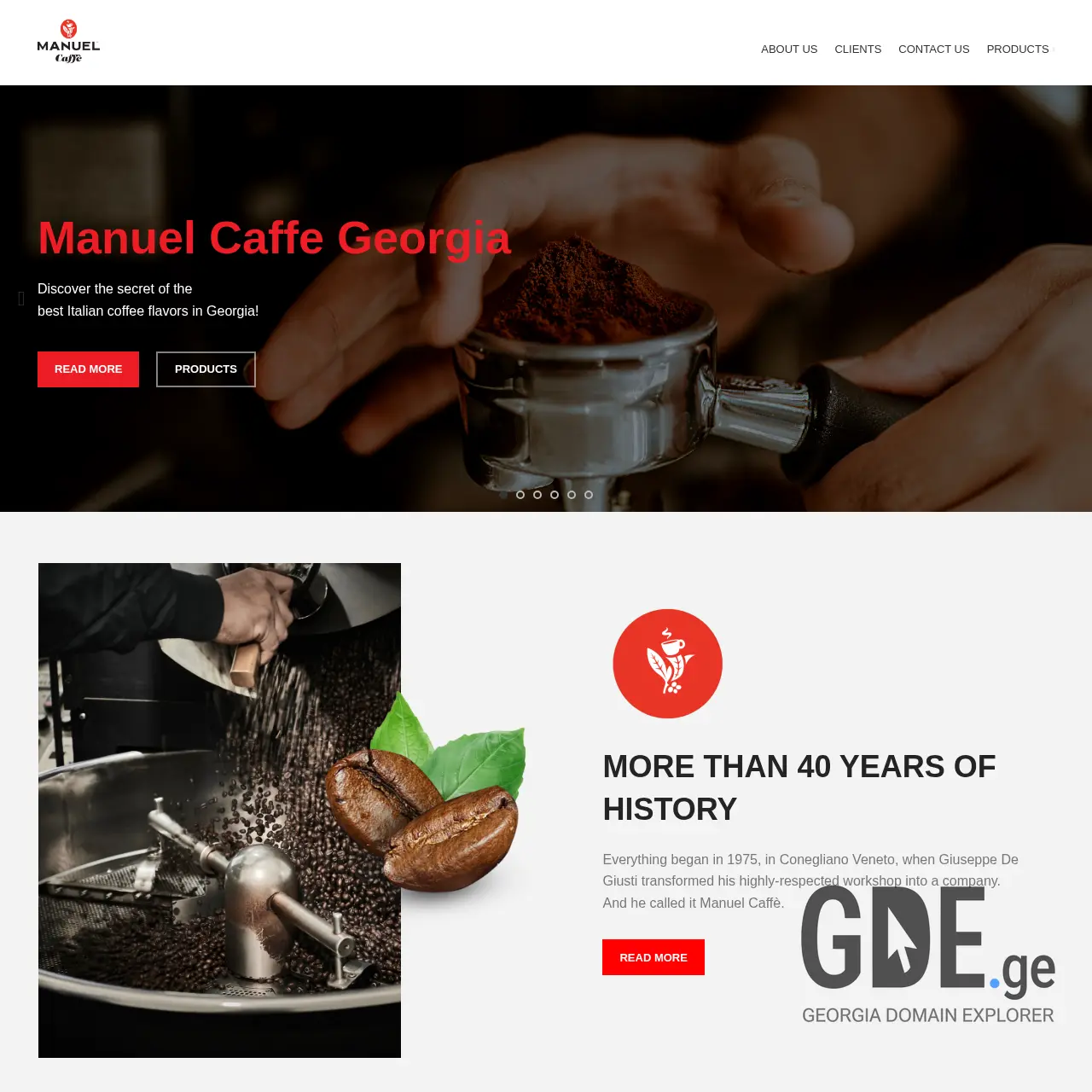 Screenshot of the site manuelcaffe.ge at 2025-12-09
