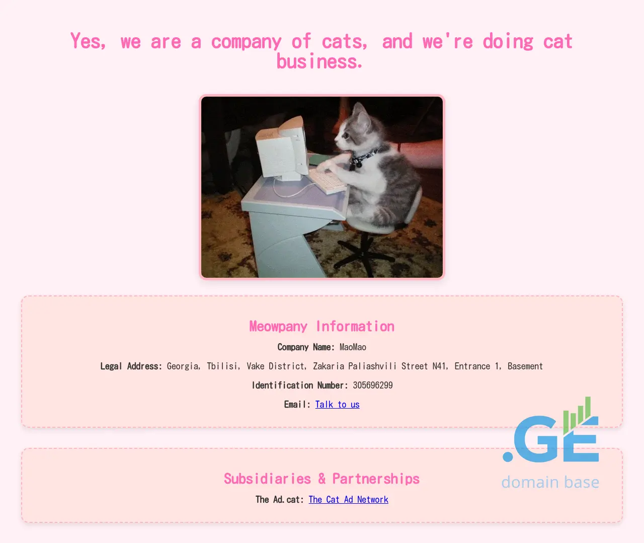 Screenshot of the site maomao.ge