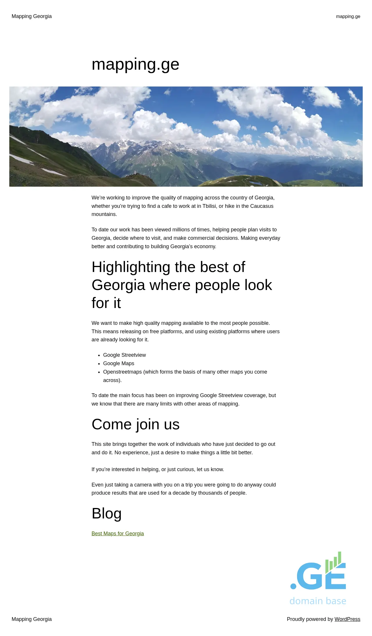 Screenshot of the site mapping.ge