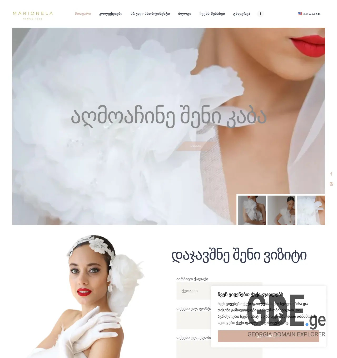 Screenshot of the site marionela.ge at 2025-11-29