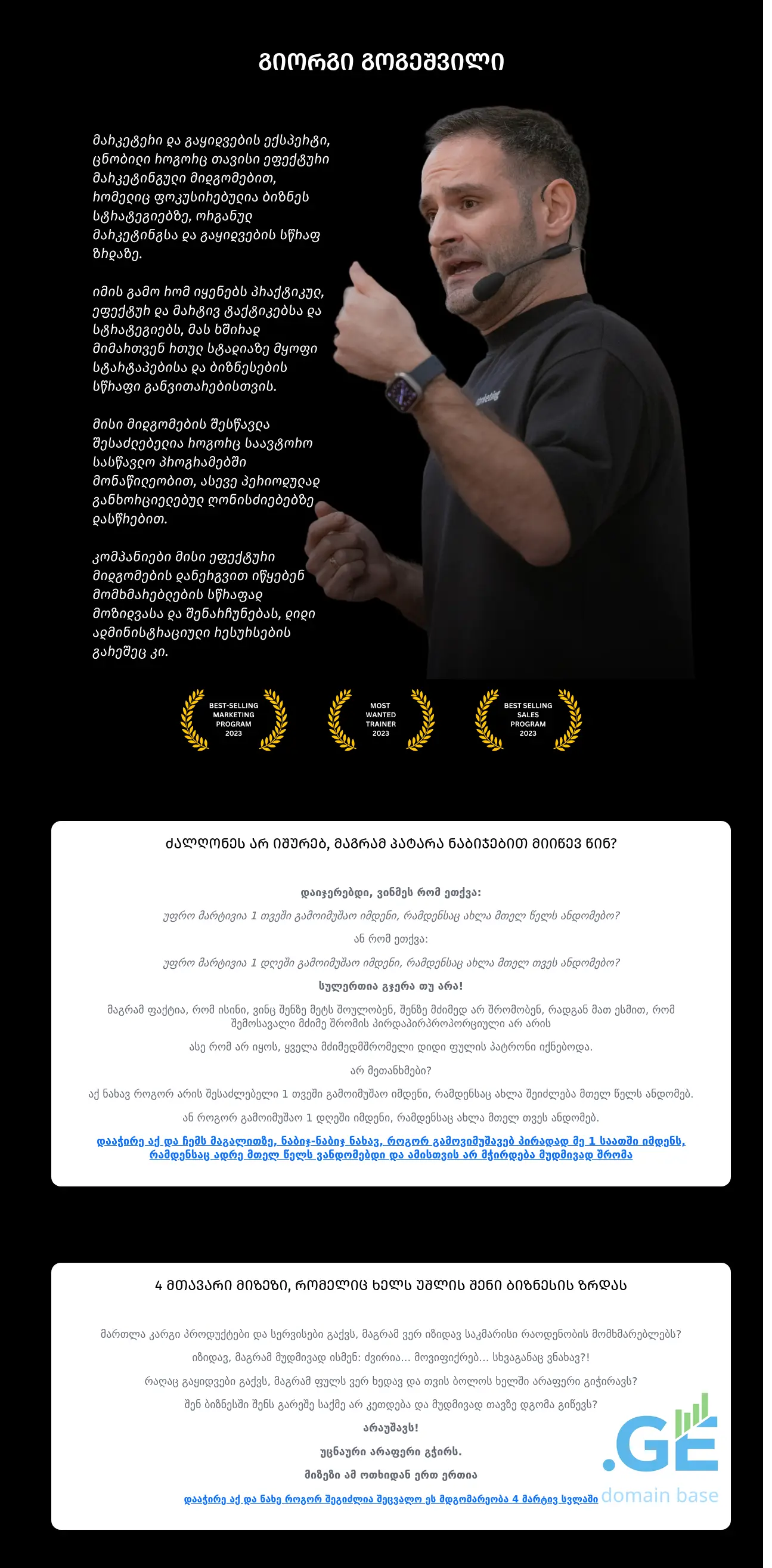 Screenshot of the site marketinggenius.ge