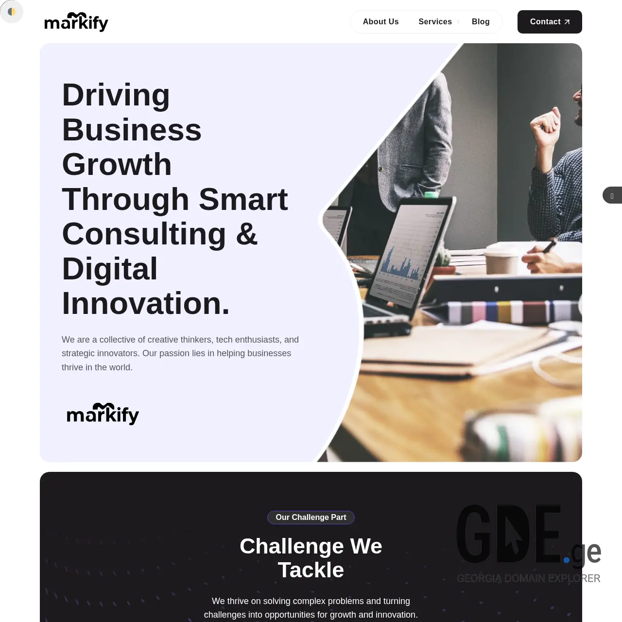 Screenshot of the site markify.ge at 2025-12-09