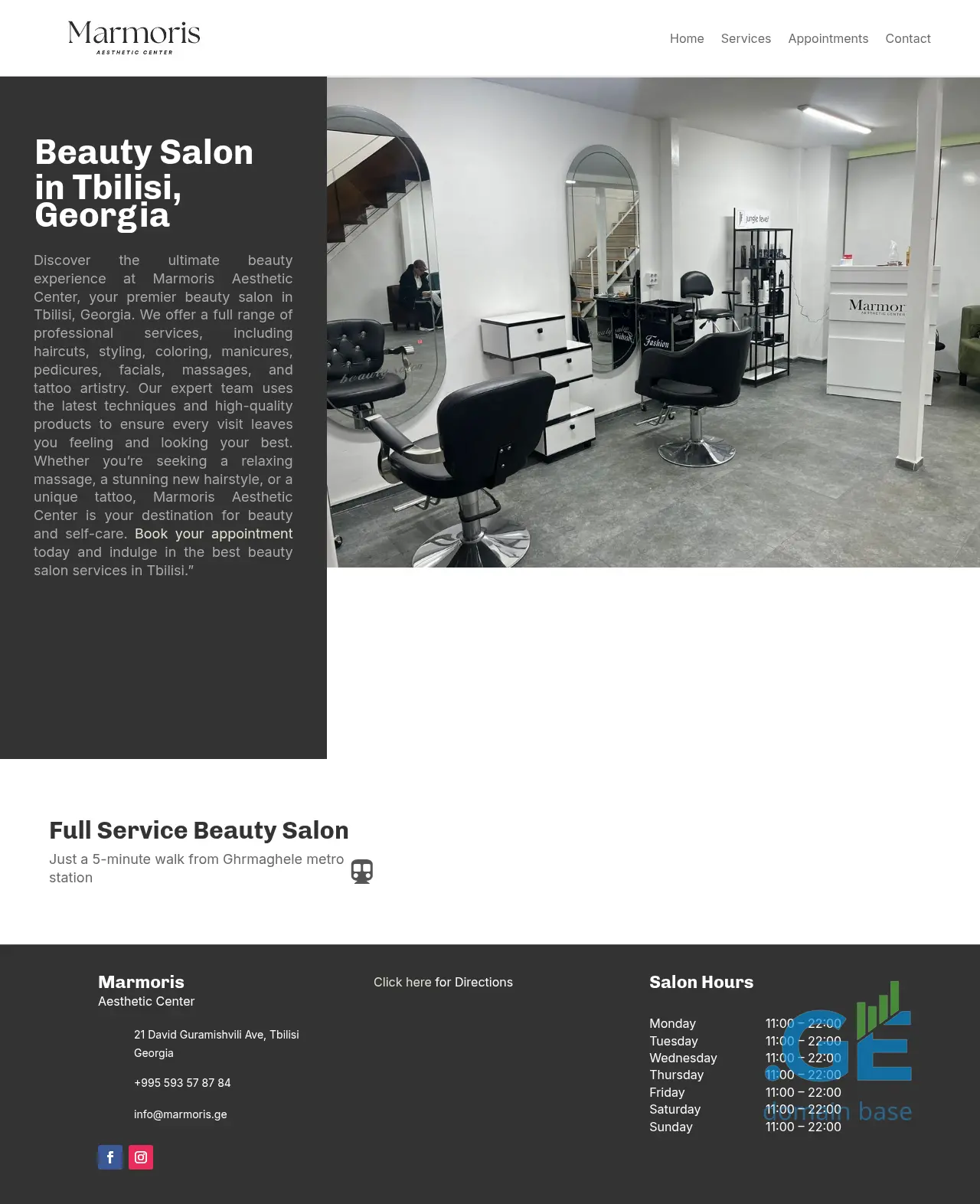 Screenshot of the site marmoris.ge