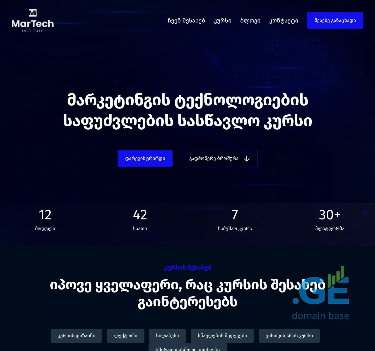 Screenshot of the site martechinstitute.ge at 2025-11-02