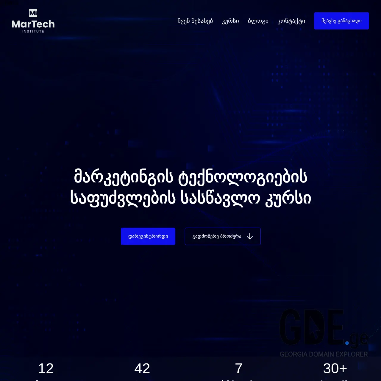 Screenshot of the site martechinstitute.ge at 2025-12-15