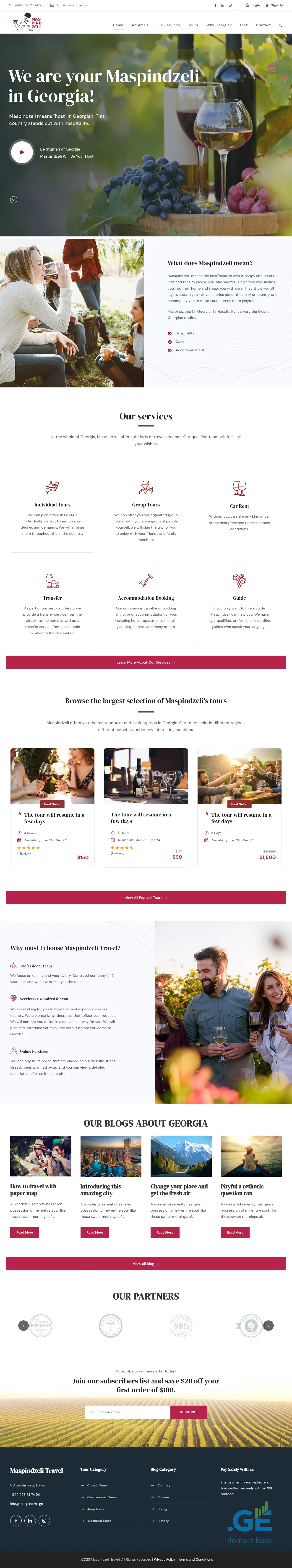 Screenshot of the site maspindzeli.ge