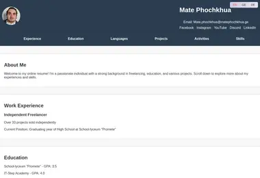 Screenshot of matephochkhua.ge
