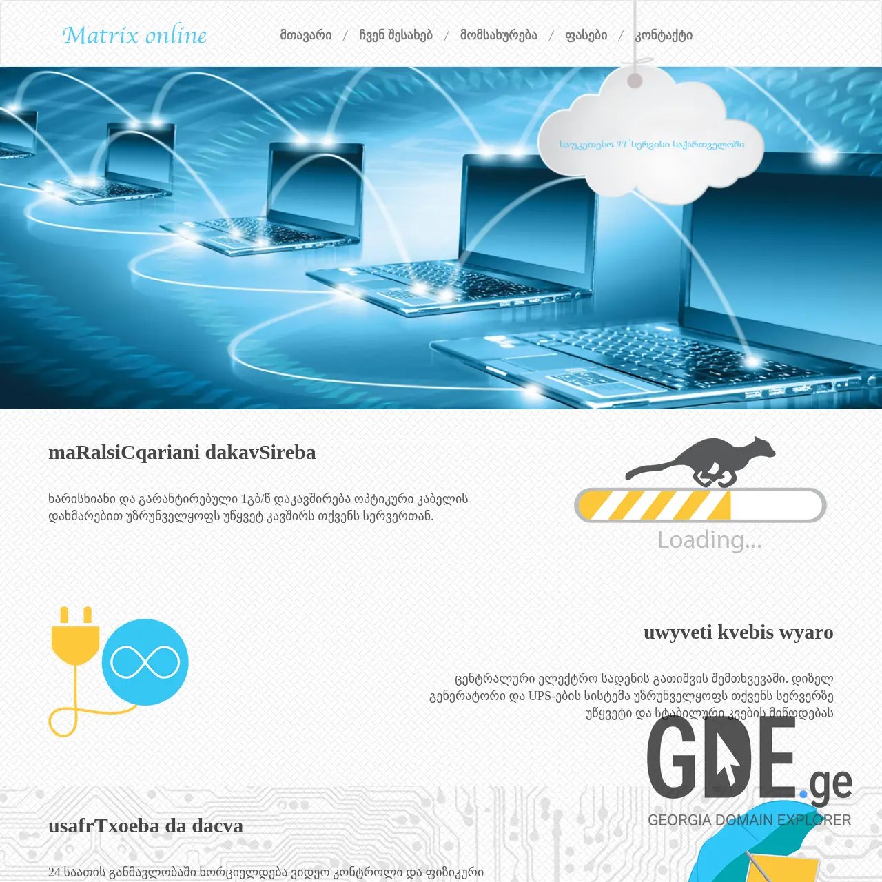Screenshot of the site matrixonline.ge at 2026-02-13
