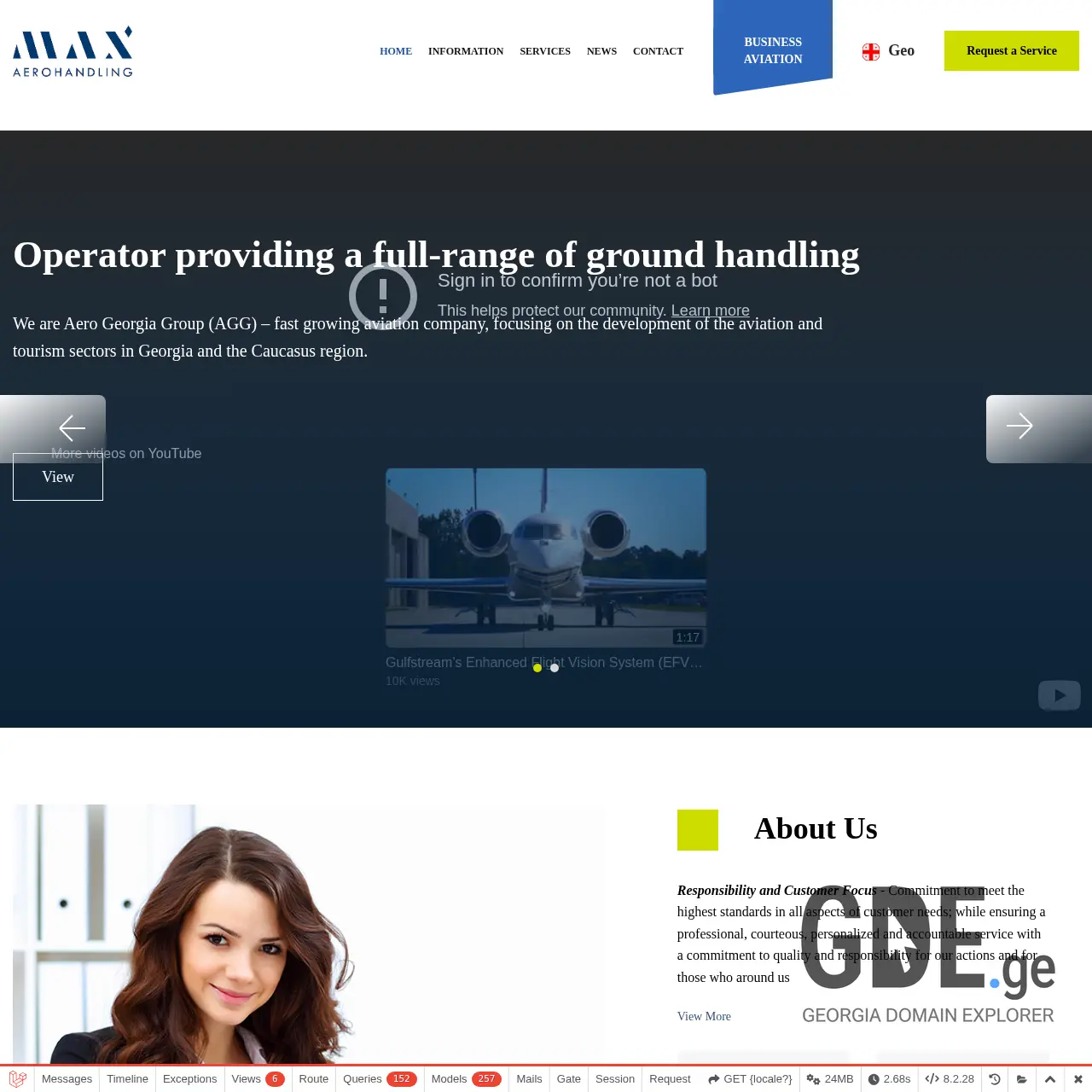 Screenshot of the site maxaero.ge at 2025-12-09