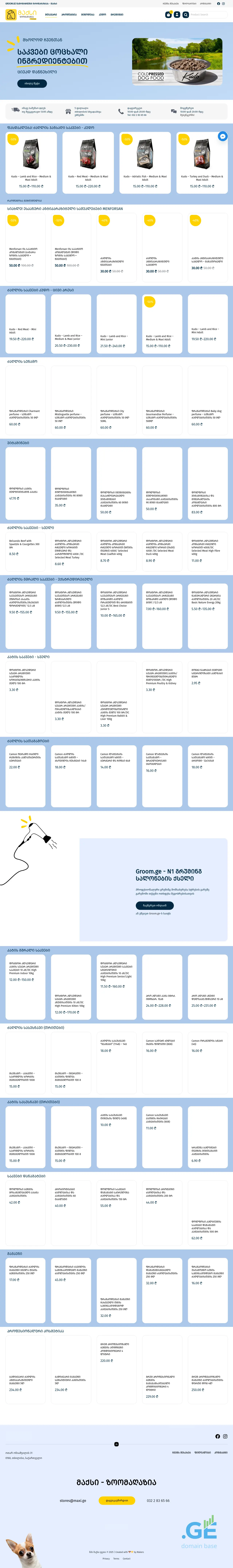 Screenshot of the site maxi.ge